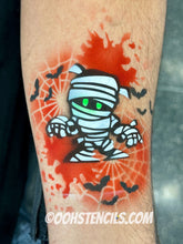 Load image into Gallery viewer, T61 Mummy Halloween Tattoo Stencil