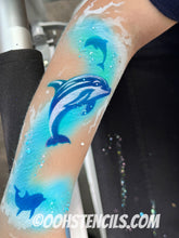 Load image into Gallery viewer, T58 Dolphin Tattoo Stencil