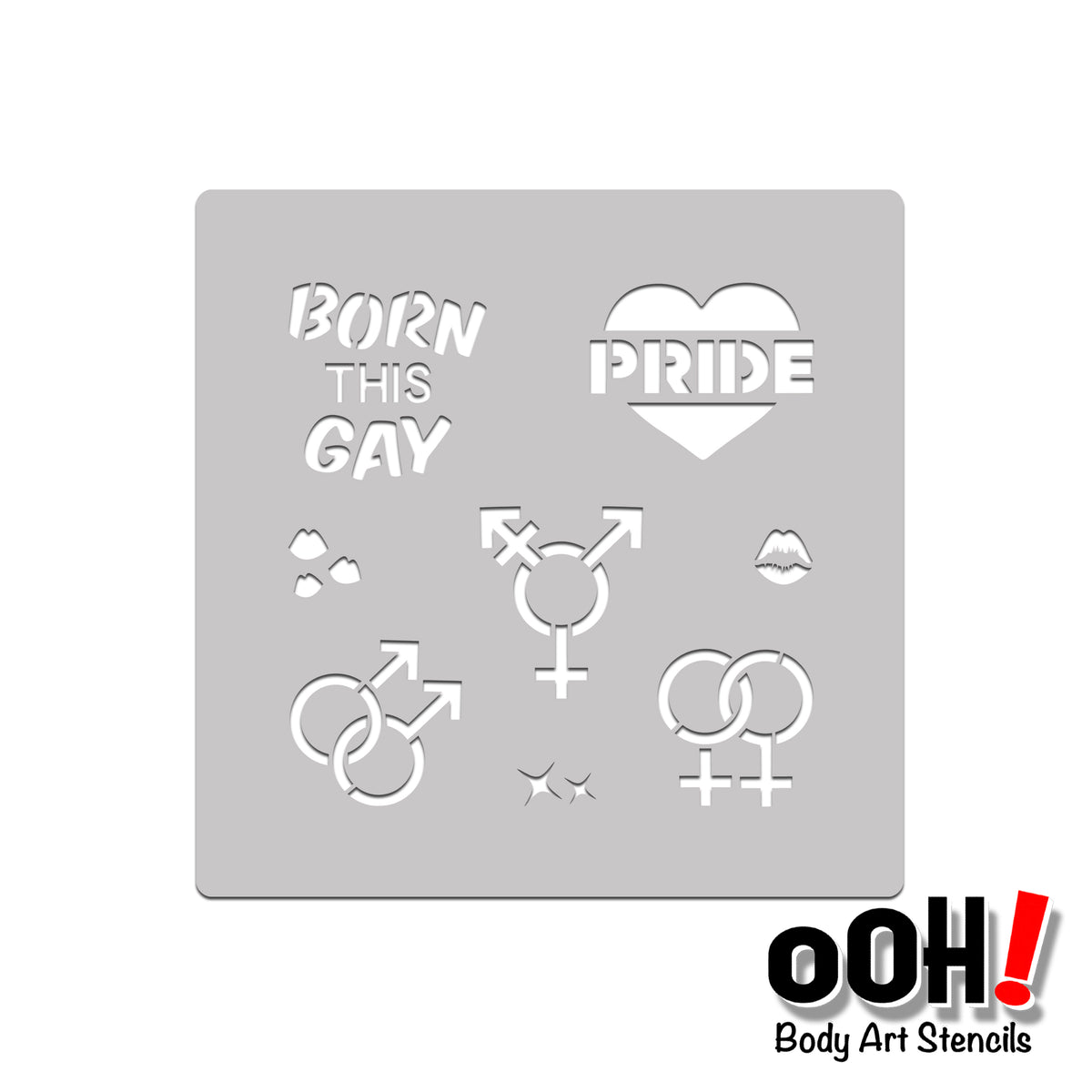 SB33 Gay Pride Stencil Block – Ooh! Body Art Stencils