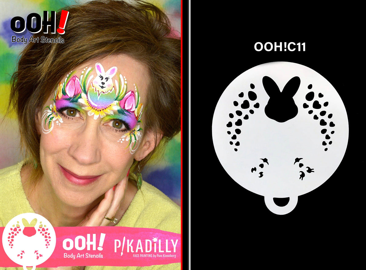 C11 Easter Bunny Flip Face Paint Stencil – Ooh! Body Art Stencils