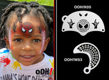 Load image into Gallery viewer, W03 Spiderweb Wrap Face Painting Stencil
