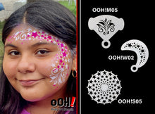 Load image into Gallery viewer, M05 Swirly Mirror Face Paint Stencil