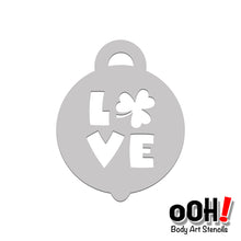 Load image into Gallery viewer, Irish Love St Patricks Day face paint stencil airbrush