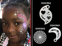 Load image into Gallery viewer, R02 Jewel Heart Storm Face Paint Stencil