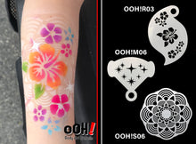 Load image into Gallery viewer, R03 Hibiscus Storm Face Paint Stencil