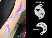 Load image into Gallery viewer, R04 Tattoo Star Storm Face Paint Stencil