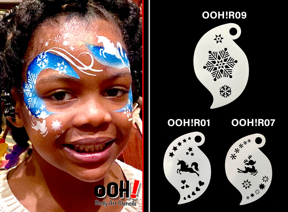 R04 3-D Star Storm Ooh! Face Painting Stencil — www.