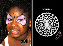 Load image into Gallery viewer, S03 Heart Sphere Airbrush & Face Paint Stencil