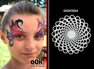 S04 Teardops Sphere Airbrush & Face Paint Stencil