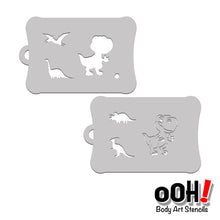 Load image into Gallery viewer, t-rex dinosaur stencil face paint airbrush tattoo