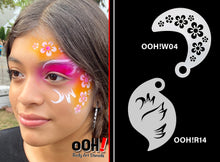 Load image into Gallery viewer, W04 Flower Wrap Face Painting Stencil