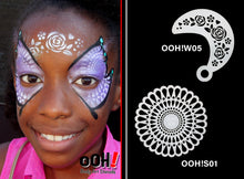 Load image into Gallery viewer, W05 Tribal Rose Wrap Face Painting Stencil