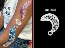 Load image into Gallery viewer, W05 Tribal Rose Wrap Face Painting Stencil