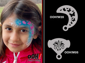 W20 Butterfly Wrap Face Painting Stencil