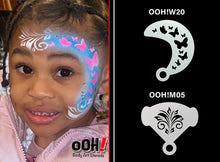 Load image into Gallery viewer, M05 Swirly Mirror Face Paint Stencil