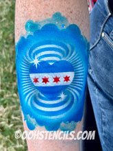 Load image into Gallery viewer, C09 Optical Illusion Swirl Face Paint Stencil