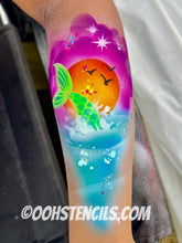 Load image into Gallery viewer, F06 Mermaid Tail fACE Airbrush Stencil
