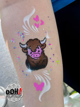 Load image into Gallery viewer, SB08 Highland Cow Tattoo Stencil