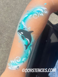 T51 Orca Killer Whale Tattoo Stencil