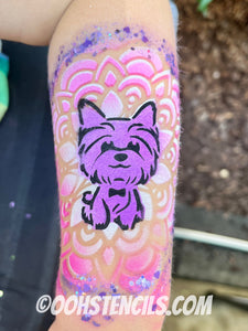 T50 Yorkie Puppy Tattoo Stencil