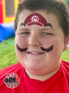SB16 Red Plumber Airbrush Face Paint Stencil