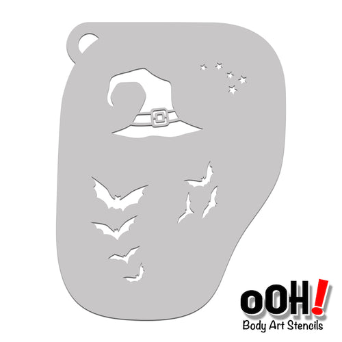 F12 Halloween Witch fACE Stencil