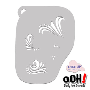 F13 LodieUp Brush Strokes # 1 fACE Airbrush Stencil