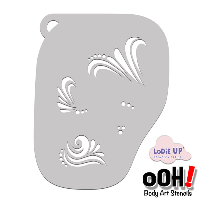 F13 LodieUp Brush Strokes # 1 fACE Airbrush Stencil