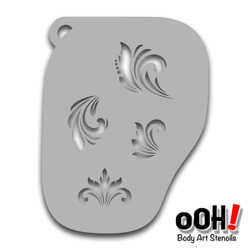F21 Filigree Brushstroke fACE Airbrush Stencil