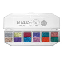 Load image into Gallery viewer, PRISMATIC PALETTE – 12 SHADE FINE GLEAM GLITTER CREAM- VIVID GLITTER
