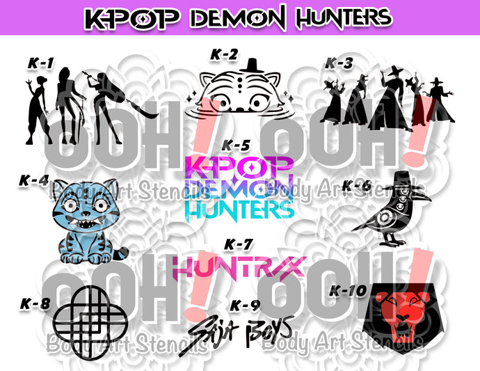 K-Pop Demon Hunter 10-Design Set PLUS Menu - DIGITAL DOWNLOAD