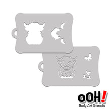 Load image into Gallery viewer, SB08 Highland Cow Tattoo Stencil