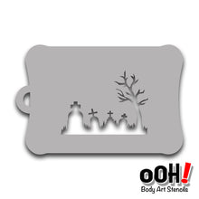 Load image into Gallery viewer, SB45 Graveyard Halloween Stencil