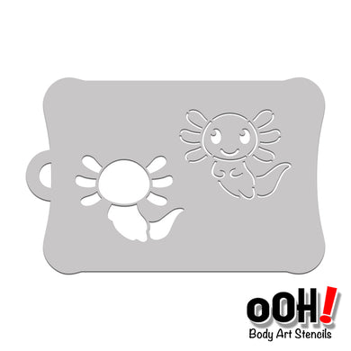 axolotl stencil airbush face paint tattoo