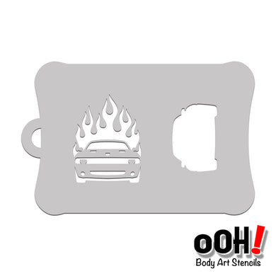 T73 Flaming Hot Rod Stencil