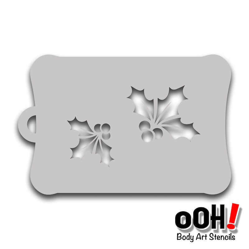 X05 Holly & Mistletoe Tattoo Stencil