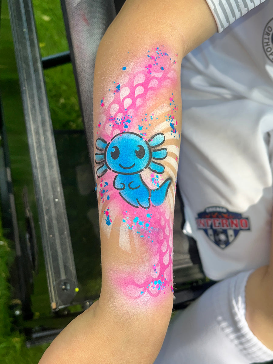 T11 Axolotl Airbrush Tattoo Stencil – Ooh! Body Art Stencils