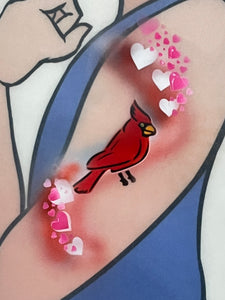 SB18 Cardinal Airbrush Tattoo Stencil