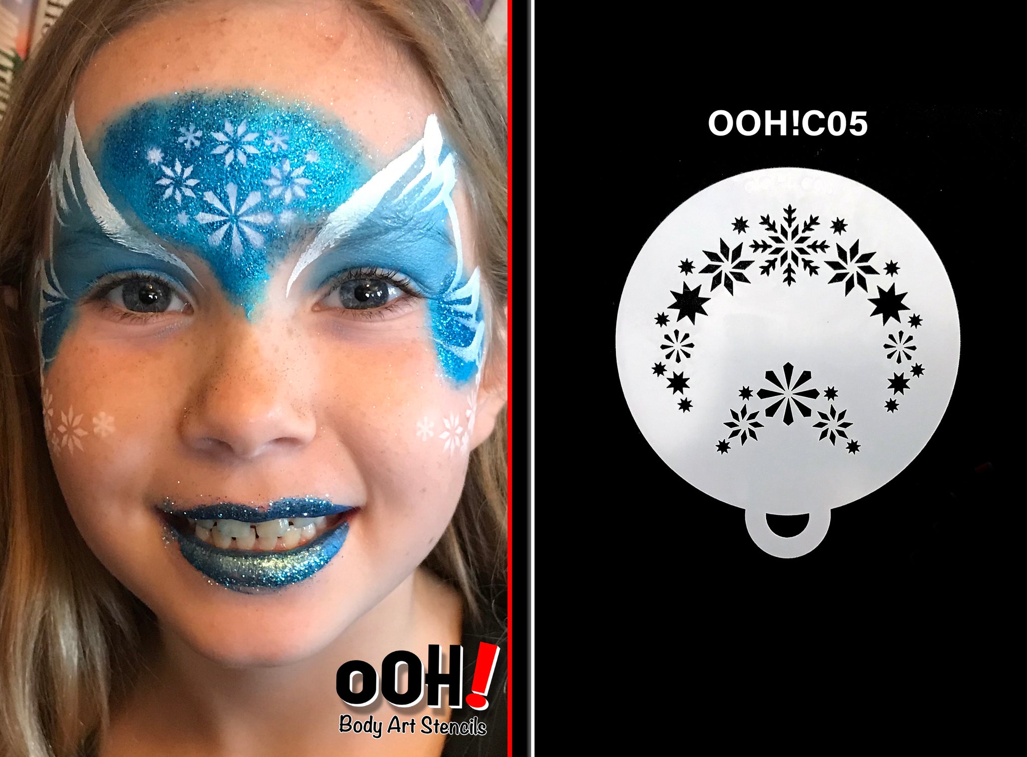 Ooh! Face Painting Stencil, Snowflake Wrap #1 (W07)Default Title