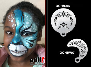 W07 Snowflake Wrap Face Painting Stencil 1