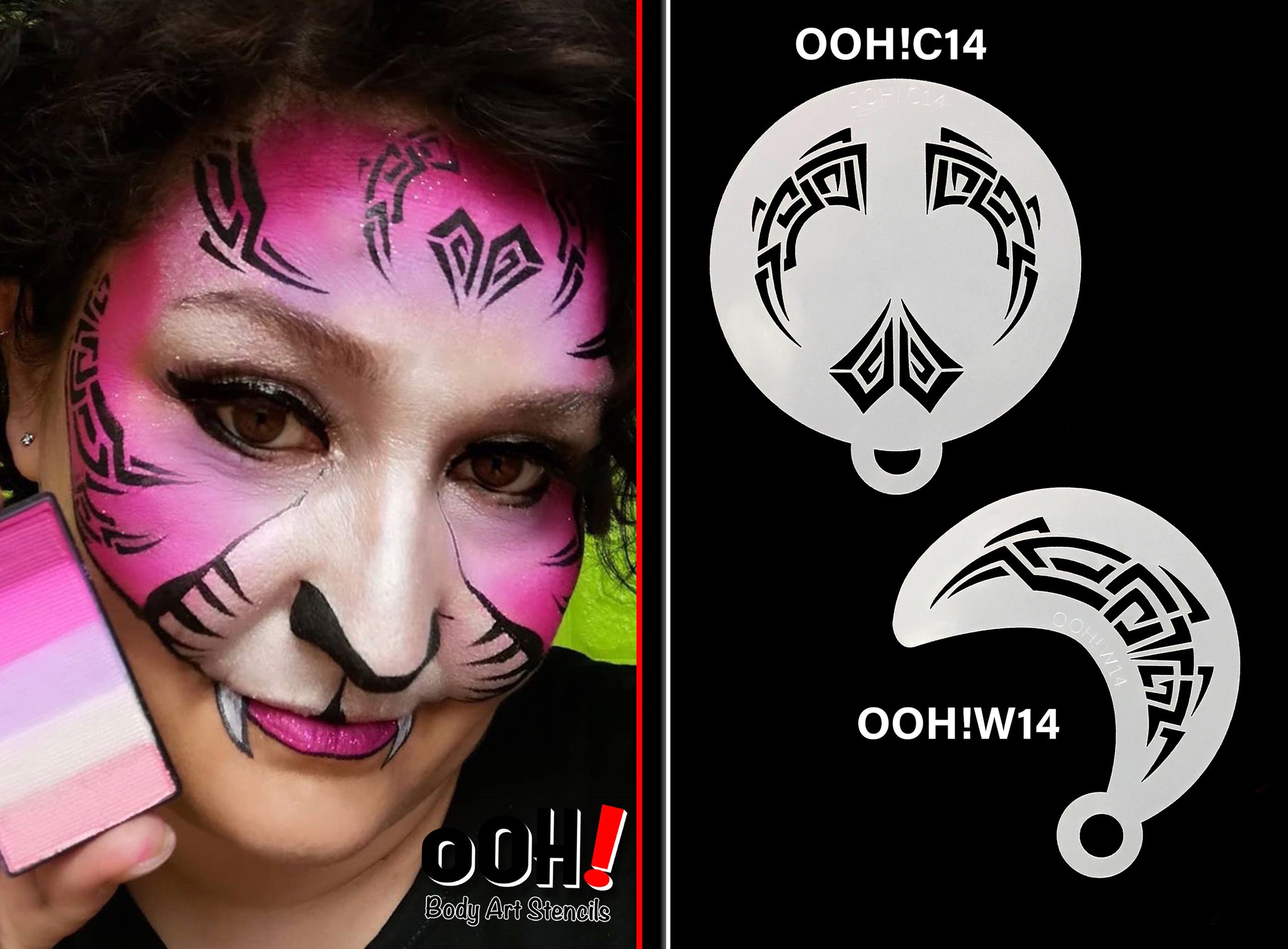 W05 Tribal Rose Wrap Face Painting Stencil – Ooh! Body Art Stencils