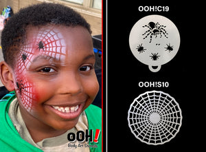 S10 Spiderweb Sphere Airbrush & Face Paint Stencil