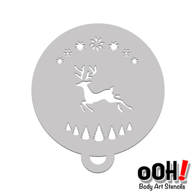 reindeer snowflake christmas tree face paint stencil