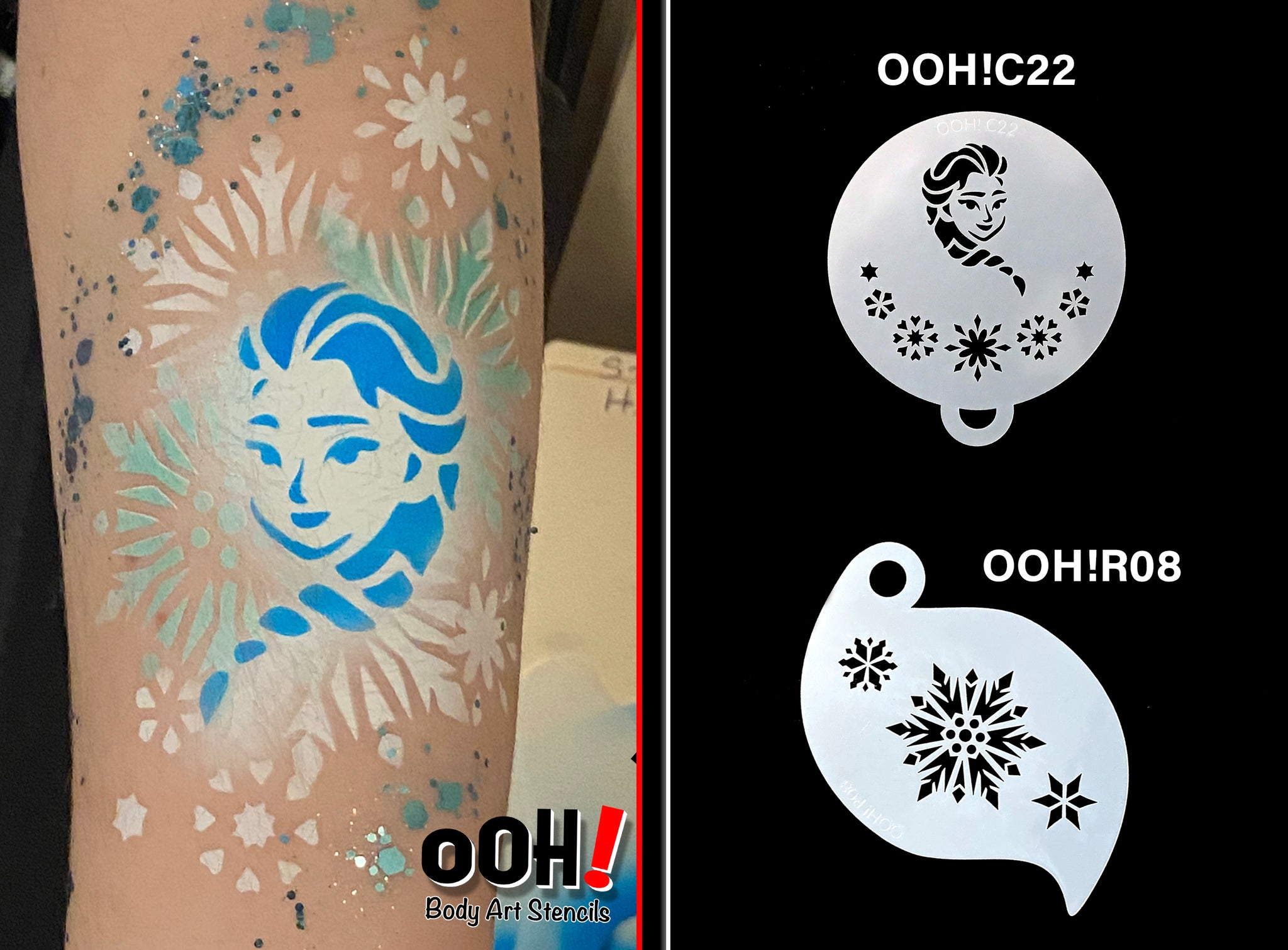 Snowflake Queen Mask Face Paint Stencil by Ooh! Body Art (K11)