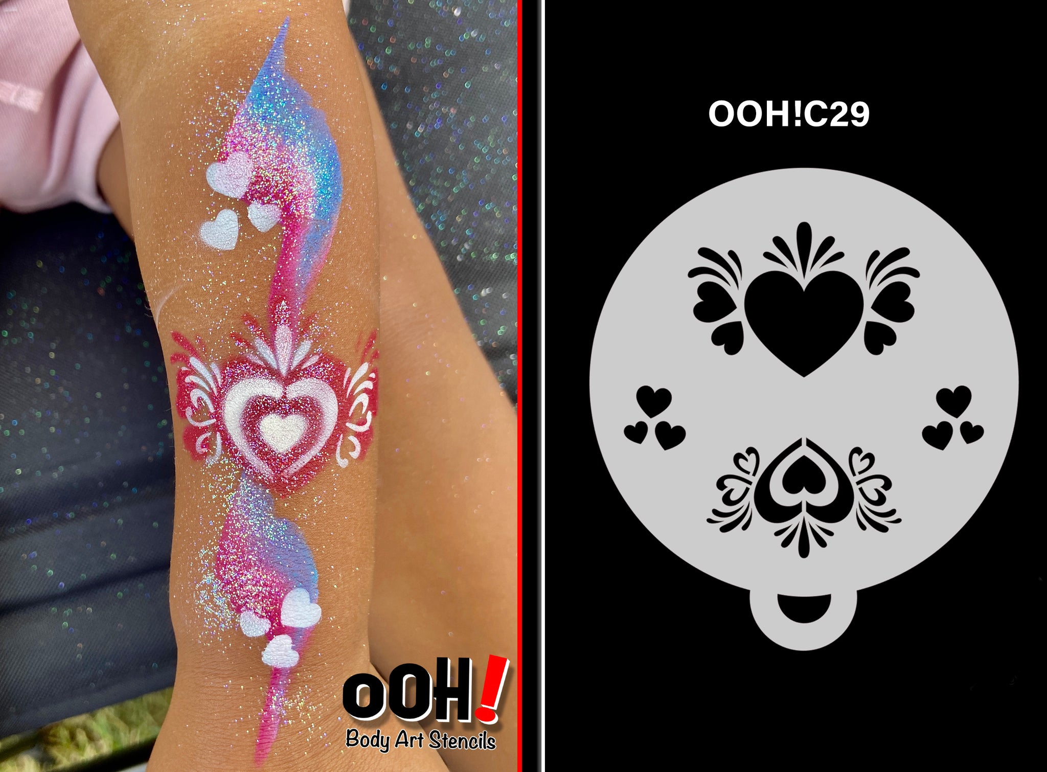 S03 Heart Sphere Airbrush & Face Paint Stencil – Ooh! Body Art Stencils