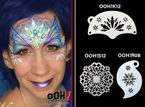 K12 Snowflake Princess Mask Face Paint Stencil