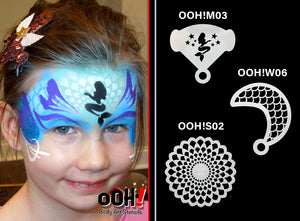 S02 Mermaid Scales Sphere Airbrush & Face Paint Stencil