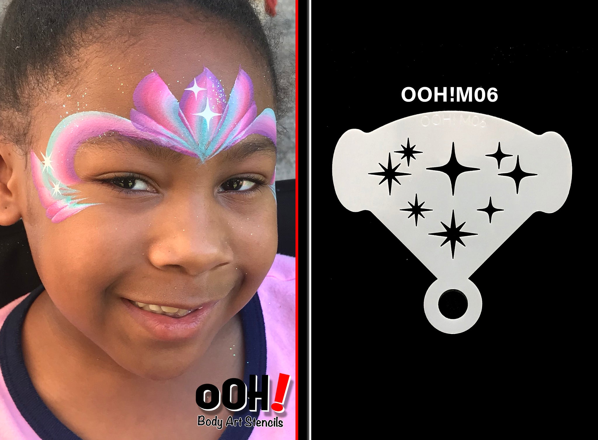 M06 Twinkle Star Mirror Face Paint Stencil – Ooh! Body Art Stencils