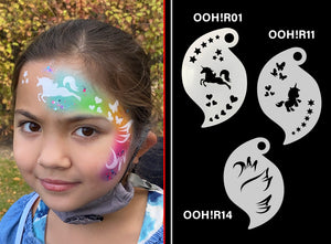 R14 Butterfly Brushstroke Airbrush Face Paint Stencil 3