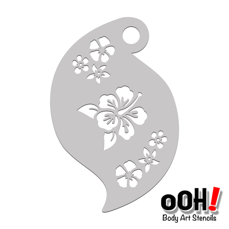 R03 Hibiscus Storm Face Paint Stencil – Ooh! Body Art Stencils r03-hibiscus-storm-face-paint-stencil-ooh-body-art-stencils